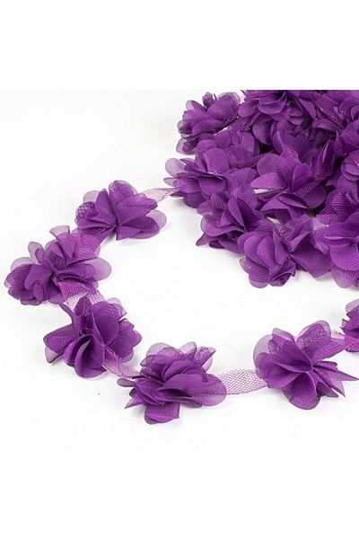 Nikah Şekeri Market Μωβ τριαντάφυλλο κομμένο με λέιζερ 1 μέτρο λουλούδι 12 τεμάχια οργάντζα τούλι στολίδι Ύφασμα σχεδιασμού υφασμάτων Τεχνητό στολίδι