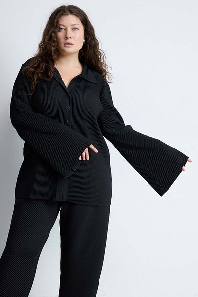 LUOKK Darıan Pleated Plus Size Shirt