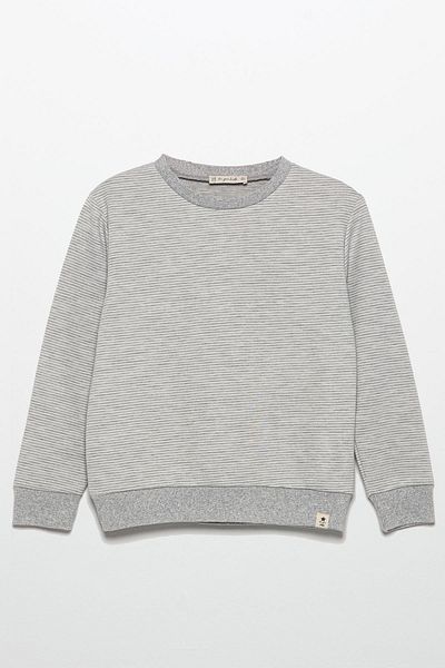 for you kids Pinstripe Sweatshirt Jogger Gray Bottom Top Set
