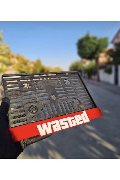Genel Markalar Wasted Motor Takmatik Pleksi Plakalık (Beyaz-Kırmızı)