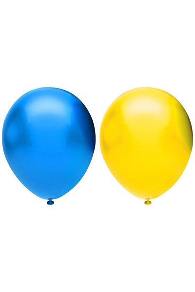 HKNYS 10Pcs Blue-Yellow Metallic Balloon Helium Gas Compatible- Birthday Party Balloons