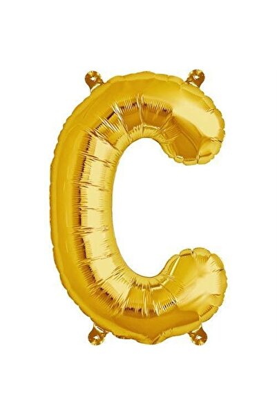 HKNYS Letter C Gold (gold) Color Foil Balloon - 40 Santim - Letter Name Foil ...