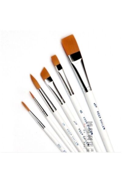 Rich Set7 6'lı Karışık Uçlu Fırça Seti Keep Smile Resim Fırçası