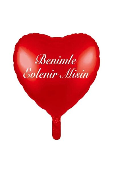 HKNYS 18 İnc Heart Will You Marr Me Red Color Foil Balloon 45cm