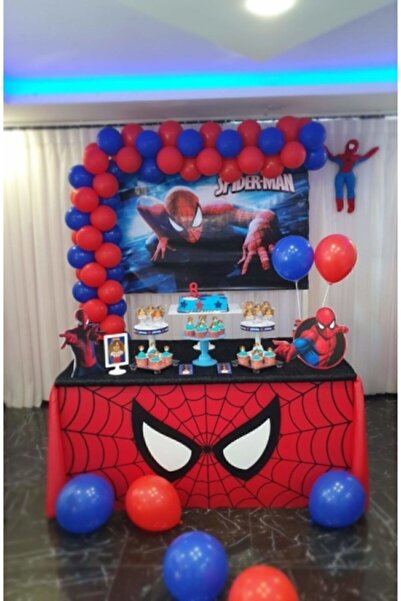 happyness Spiderman Balon Konsepti 50 Adet + 5 Mt Balon Zinciri