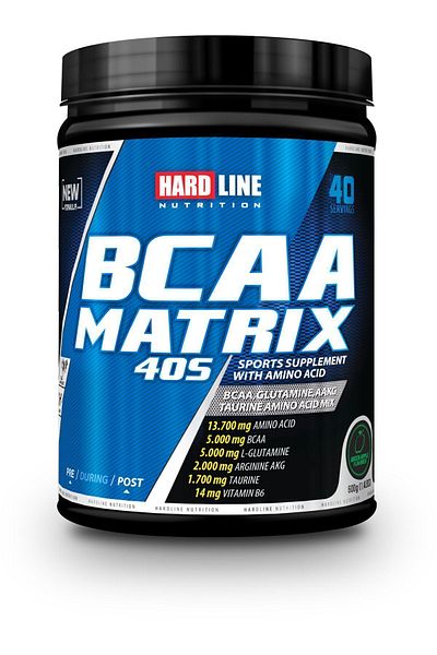 Hardline Bcaa Matrix 405 - 600gr - Green Apple Flavored
