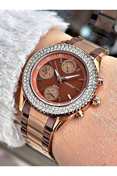 Fontenay Women's Steel Wristwatch - Rose and Brown, Functions Active Fn-4001....