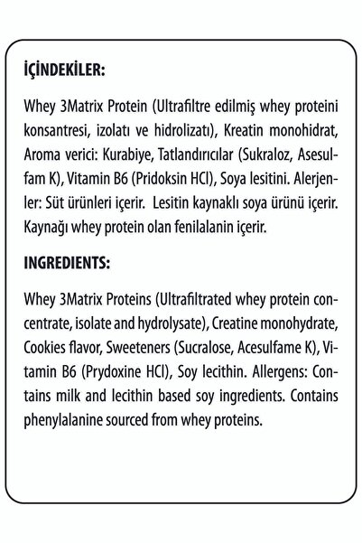 Hardline Whey3 Matrix 454 gr Cookies ( Kurabiye ) Aromalı (HALAL CERTIFIED)