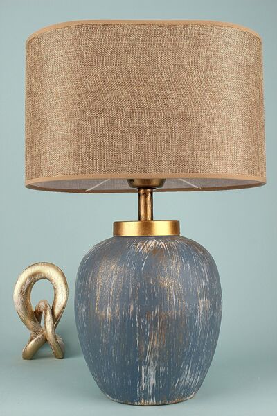 Hmydesign Bleu Seramik Abajur Mavi Kahve