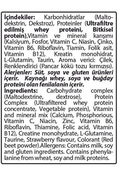 Hardline Progainer Çilek Aromalı 1406 gr Karbonhidrat