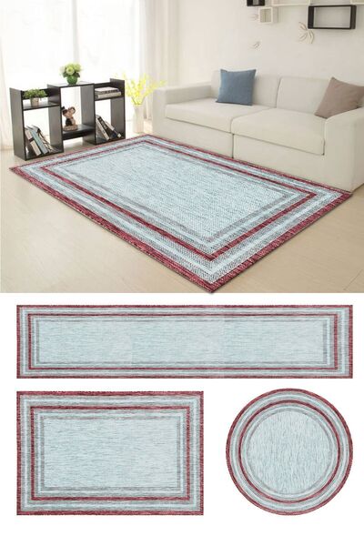 SÜNGERSAN Kırmızı Renk Kaymaz Taban Makinede Yıkanabilir Antialerjik Toz Tutm...