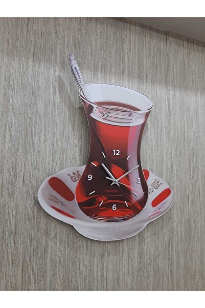 TUĞBArt Çay model mutfak duvar Saati 45x30 Cm Uv Baskılı