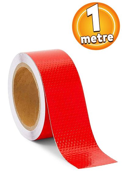 Badem10 1 Mt Red Reflective Phosphorescent Strip Tape - Vehicle and Auto Truck Exterior Accessory
