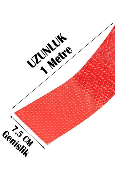 Badem10 Red Reflective Highlighter Vehicle Warning Tape - 7.5 Cm 1 Mt