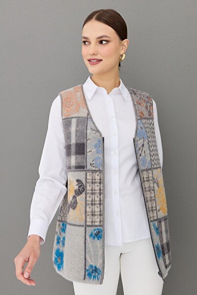 Desen Triko Жіночий жилет з V-подібним коміром, клаптиковий, A.Mavi