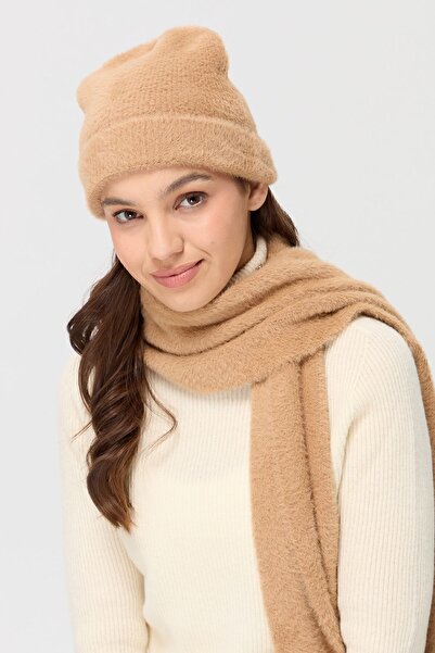 Desen Triko Women's Knitwear Aphrodite Beret Camel