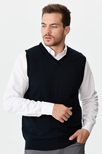 Desen Triko Men's Sweater Dark Blue