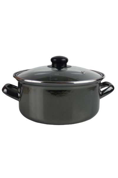 ALBETTO Anthracite Enameled Yogurt Pot - 24cm, 4500ml Copper