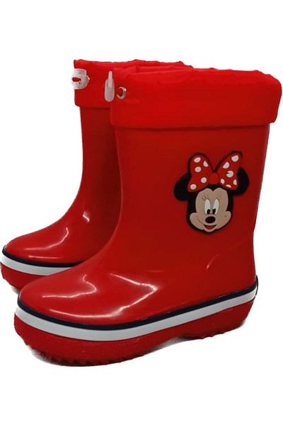 AkınalBella Girl's Red Waterproof Fur Lined Boots