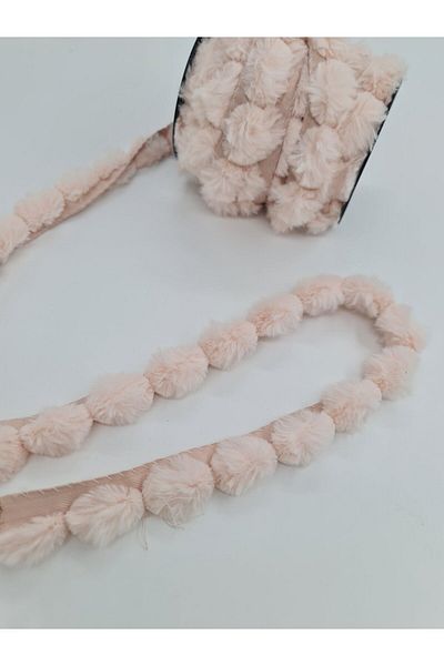 ÜNSALAN HOBİ 1 Meter Plush Pompom Strip - Metrelik Yavruağzı