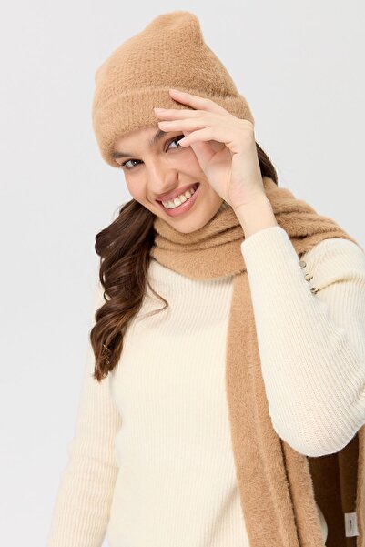 Desen Triko Women's Knitwear Aphrodite Beret Camel