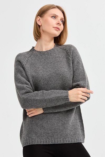 Desen Triko Pulover de damă cu decolteu în formă de umăr din lână împletită, afumat
