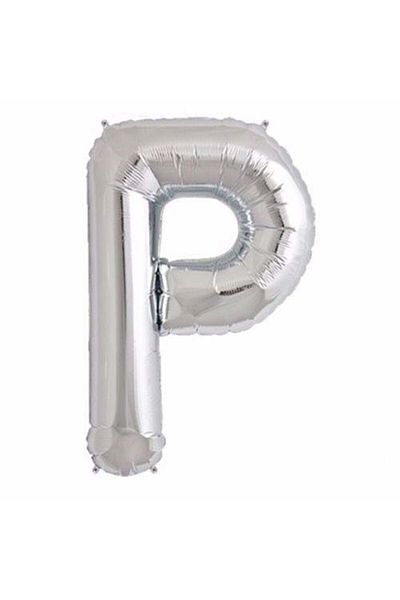 Anka 100 cm Silver Colored P Letter Foil Balloon