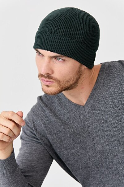 Desen Triko Чоловіча вовняна шапка зелена