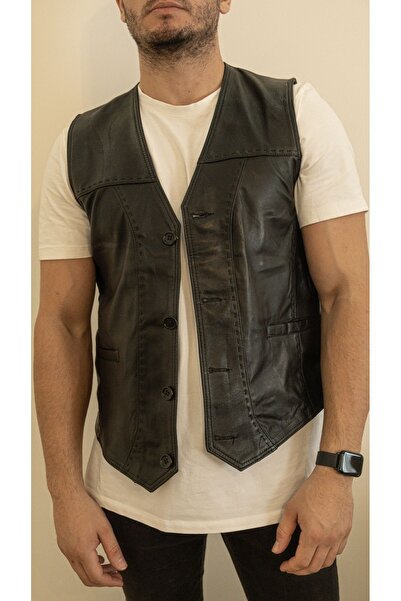 TAŞBUNAR DERİ HAKİKİ DERİ YELEK