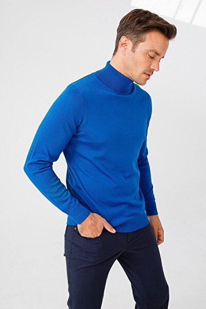 Desen Triko Чоловічий базовий тонкий трикотажний светр-рибалка Saks