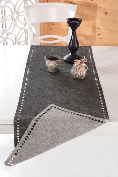 ÖZENEV Evine Özen Eliza Antrasit Runner Amerikan Servis Masa Örtüsü 40x140 cm