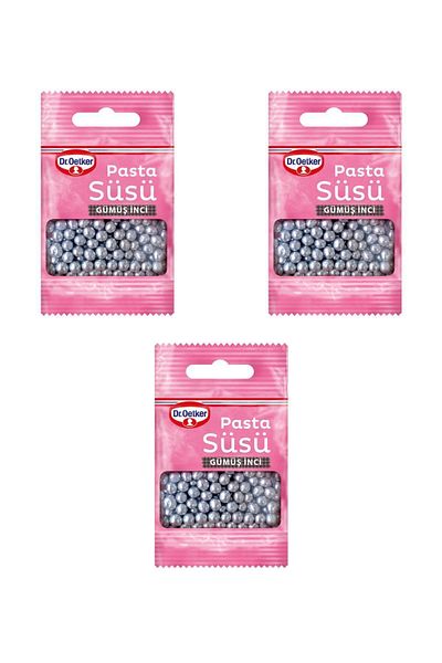 Dr. Oetker Cake Decoration Silver Pearl Set of 3