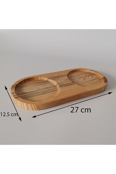 Daily Bazaar -Wooden Two-Eyed Presentation Bowl-Plate