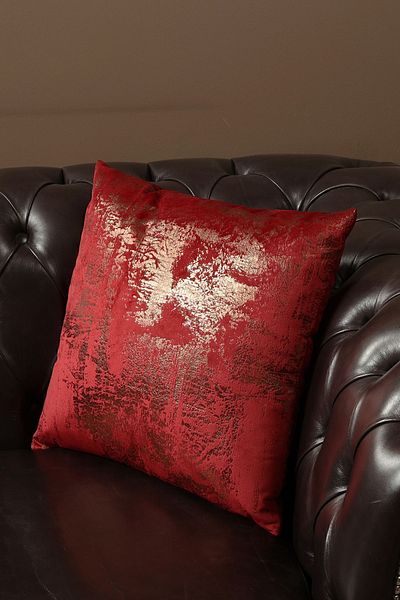 ÖZENEV Husă de pernă din cupru Burgundy Canapea de sufragerie moale din catifea cu modele decorative
