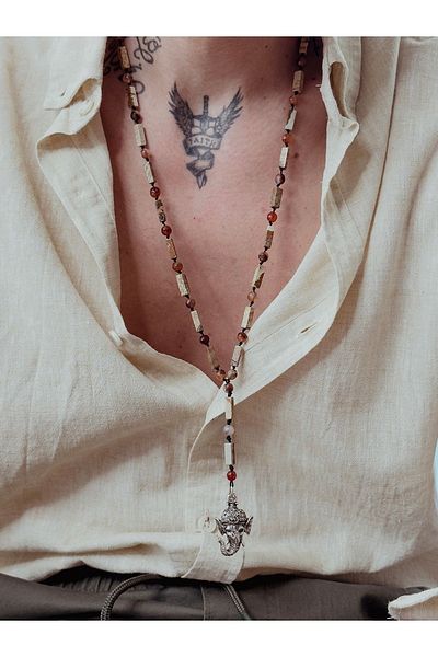 CAPO by Aytaç Yamaç Brown Variscite Stone Natural Stone Necklace