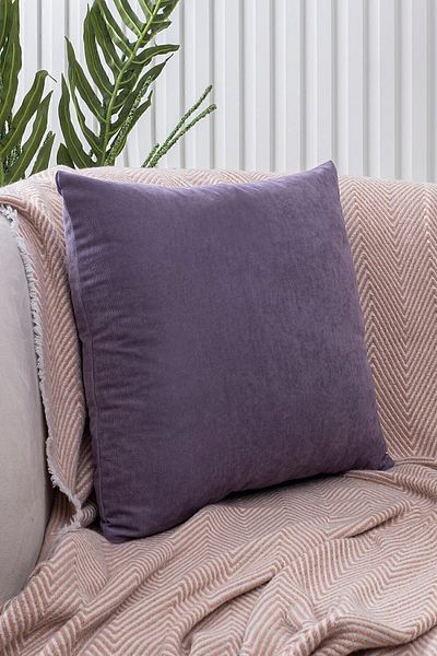 ÖZENEV Lilac Throw Pillow Cover Decorative Plain Simple Panoroma-223 Punchable Punch