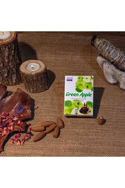 Darshan Incense Green Apple (YEŞİL ELMA) Geri Akış (BACK FLOW) Tütsü 10 Adet