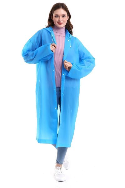 MAİN SHOP Жіночий чоловічий дощовик з капюшоном на кнопках M-2532