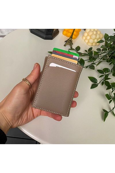 Modica Laura Original - Подаръчна кутия с RFID защита от веган кожа, аксесоар, механизъм, държач за карти, кафяв портфейл