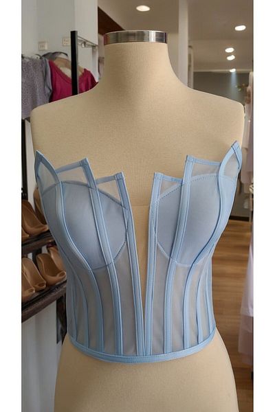 FİYPER Rochie de mireasa Dimensiune gata - Bustieră cu corset cu sârmă transparentă