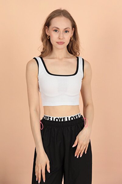 Le Savu Hello Kitty cu imprimeu Crop Sevunera cu mânecă scurtă, culoare albă