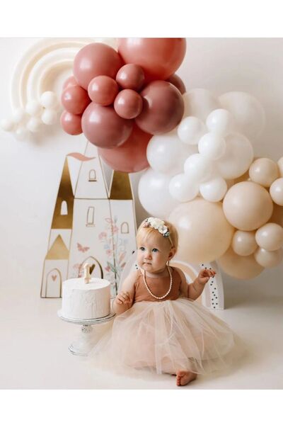 Çemrek Süs Parti Набір повітряних кульок Rosewood «Білий морський пісок» з мо...