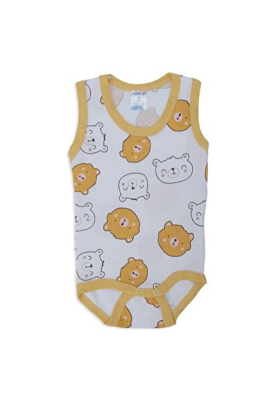 Bebelop Unisex Baby Report Snap-On Teddy Bear Heads Bodysuit Badi