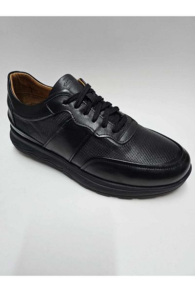 Dr.Flexer Dr Flexer Genuine Leather - Orthopedic Black Men's Shoes, Lace-Up