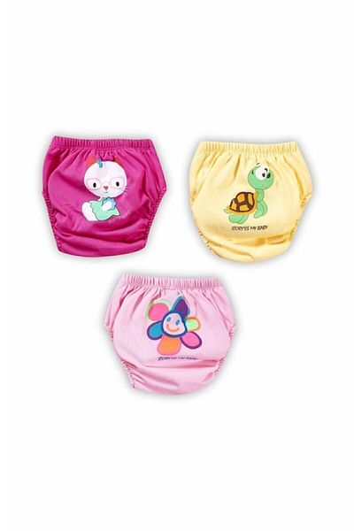 BabyHouseButiq Bebelop Cotton Combination Training Pants 3-Piece Turtle-flower-cat