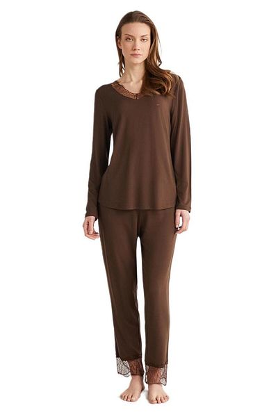 Penyemood Σετ Πιτζάμες Lux Mood Brown Combed Cotton - Γυναικεία 9533