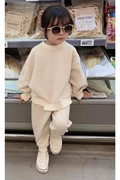 Machetta Дитячий оверсайз світшот з велосипедним коміром та спортивний костюм - без принта