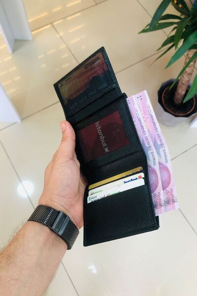 derius Max Siyah Dikey Mini Model Hakiki Deri Kişiye Özel Isim Baskılı Erkek ...