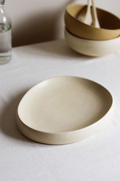 Beige & Stone X Duygu Batum Mustard Service Presentation Plate