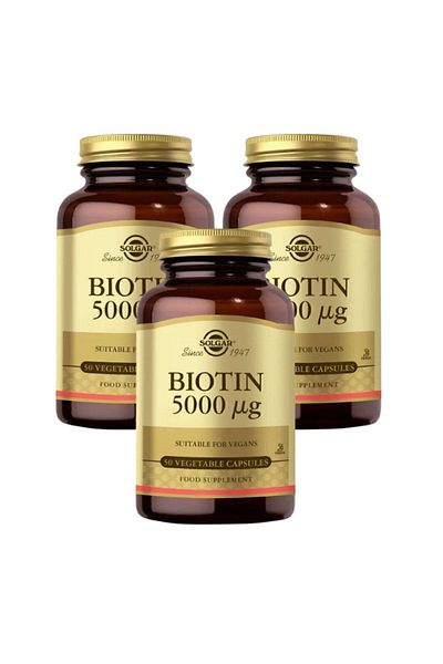 Solgar Biotin 5000 mcg 50 Capsules X3 Pieces